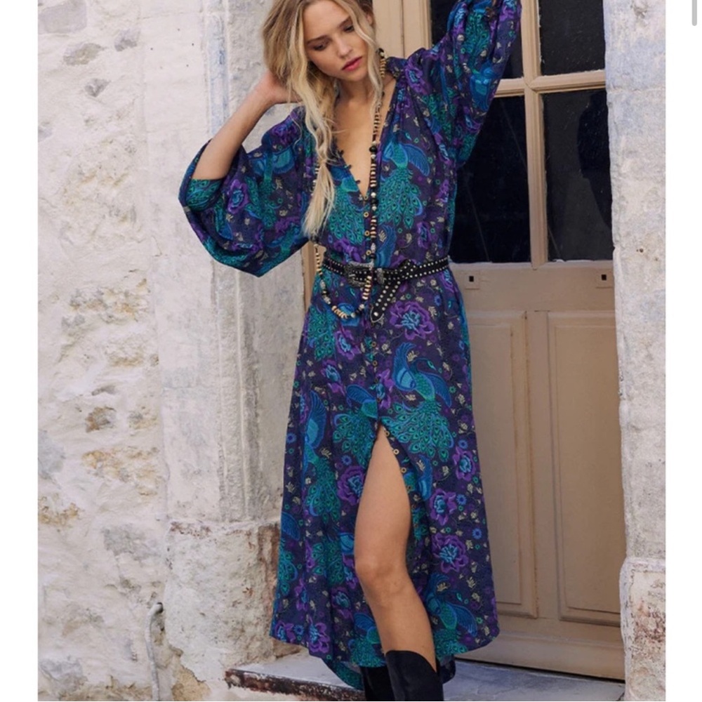 NWT Spell Boheme Button Through Baltic Dress - Picture 3 of 16